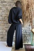 Basso Button Drape Batwing Shirt Black
